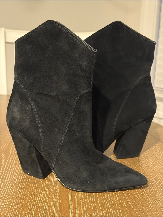 Dolce Vita Shoes - Dolce Vita Black Suede Pointed Ankle Booties with Block Heel Size 8.5